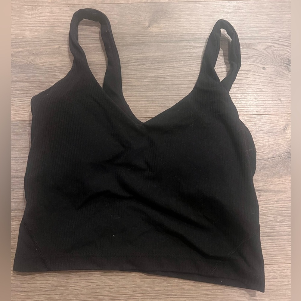 Black Align Ribbed Tank